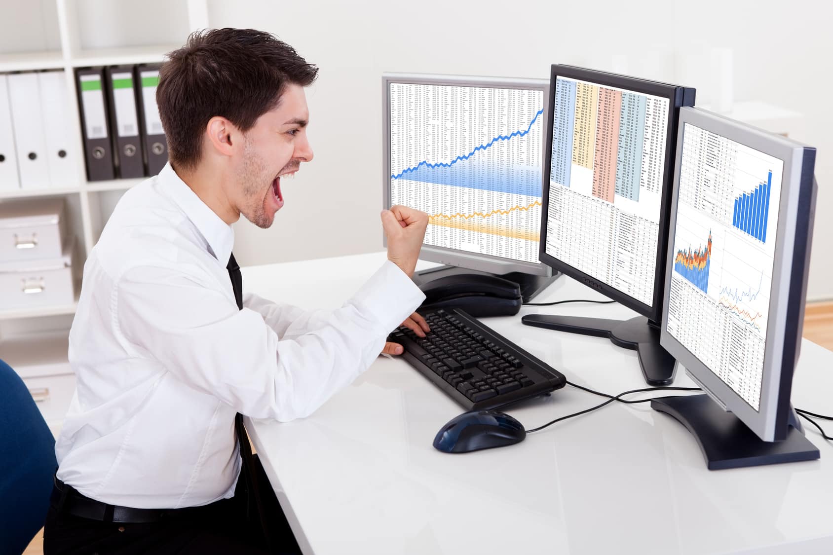 Le trader en bourse